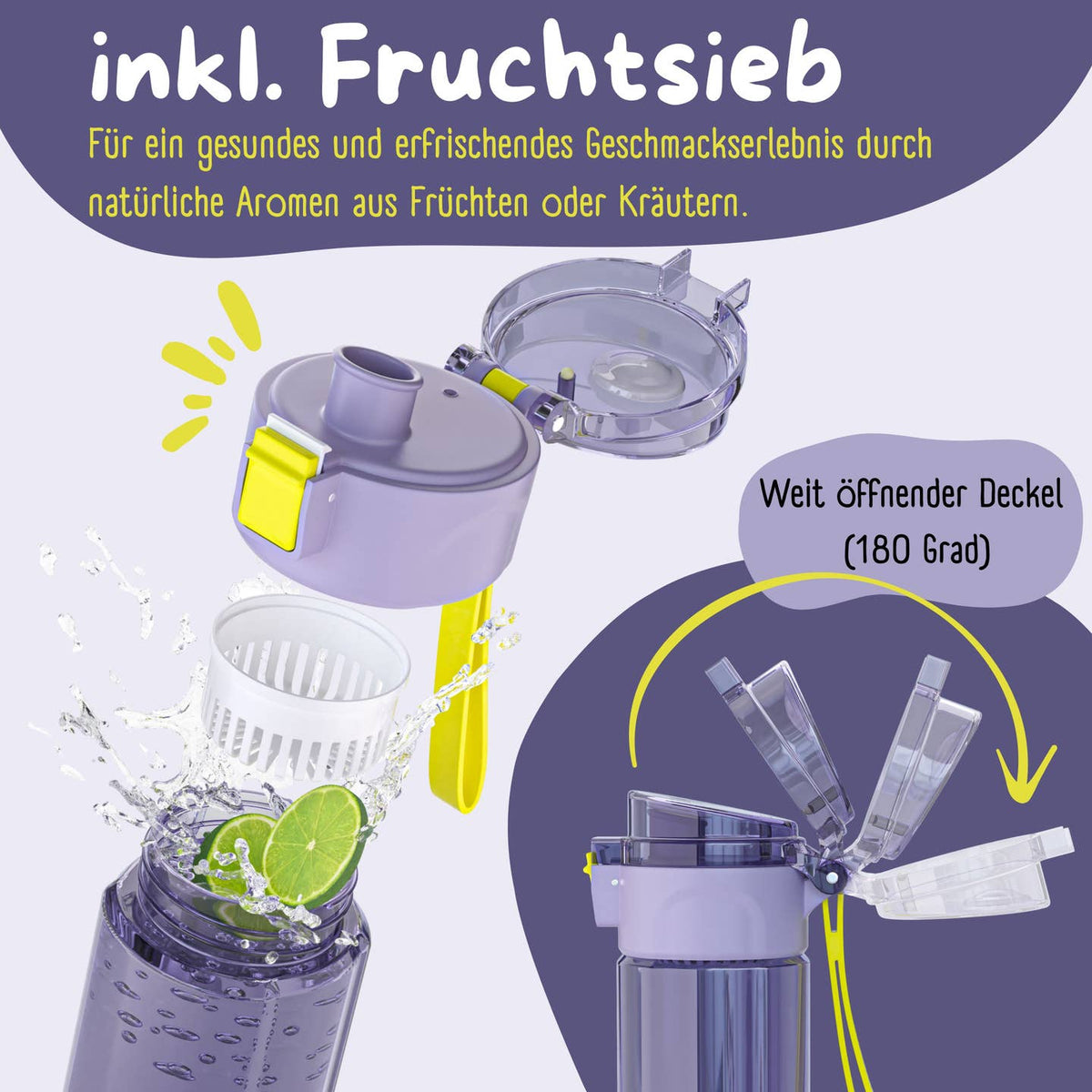 Trinkflasche Bär lila