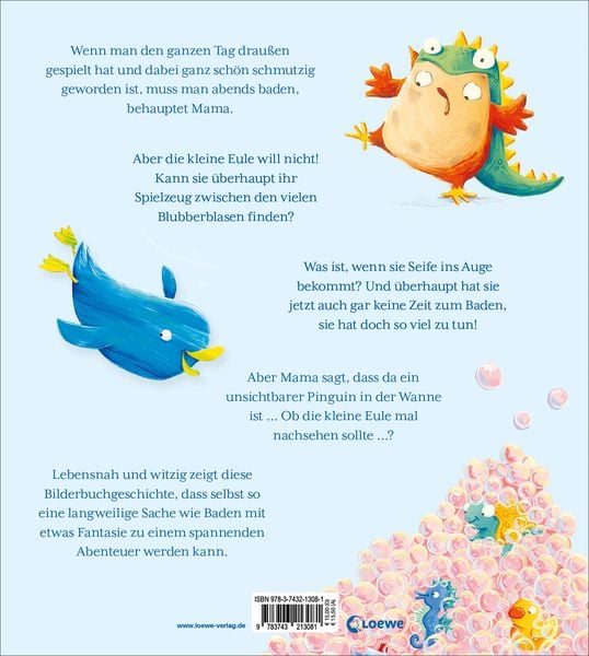 Badezeit für die kleine Eule