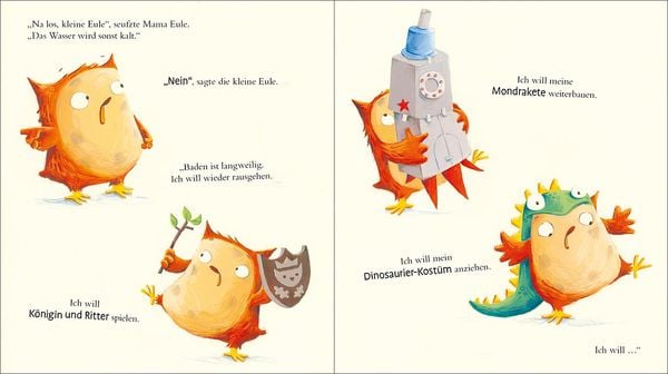 Badezeit für die kleine Eule