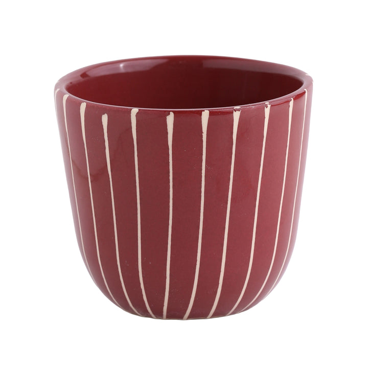 Cappuccinotasse | Striped Dark Cherry