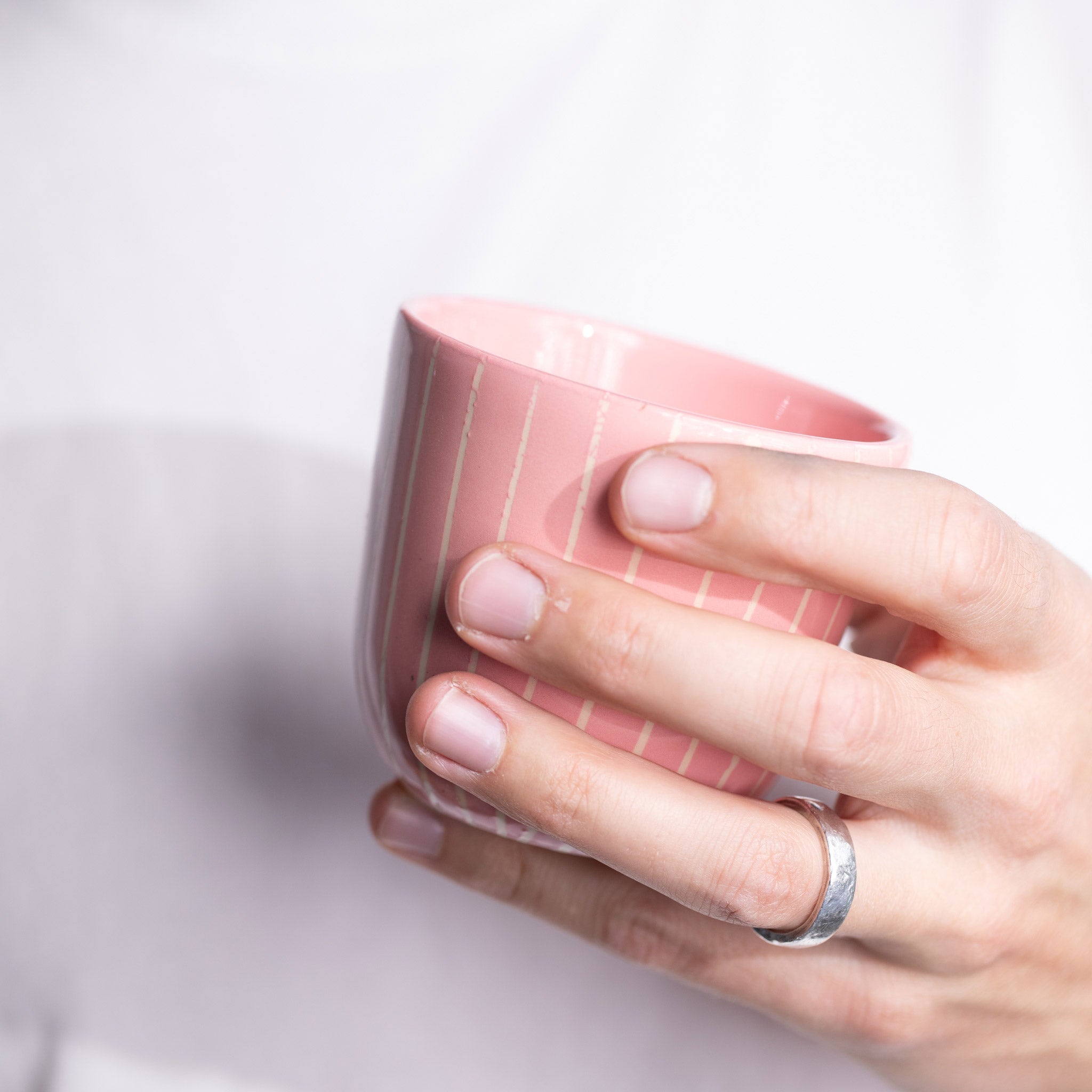 Cappuccinotasse Striped Rosa, Blush Couture