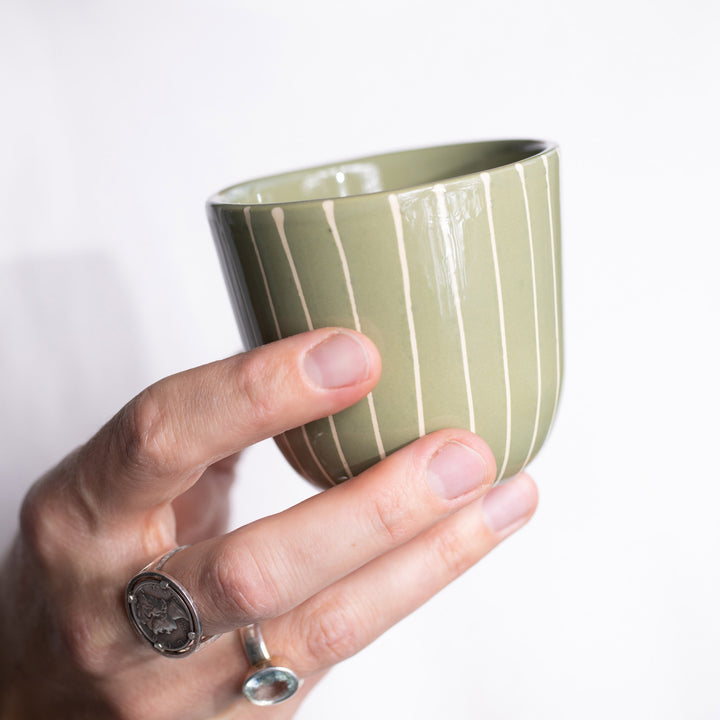 Cappuccinotasse | Striped Olive