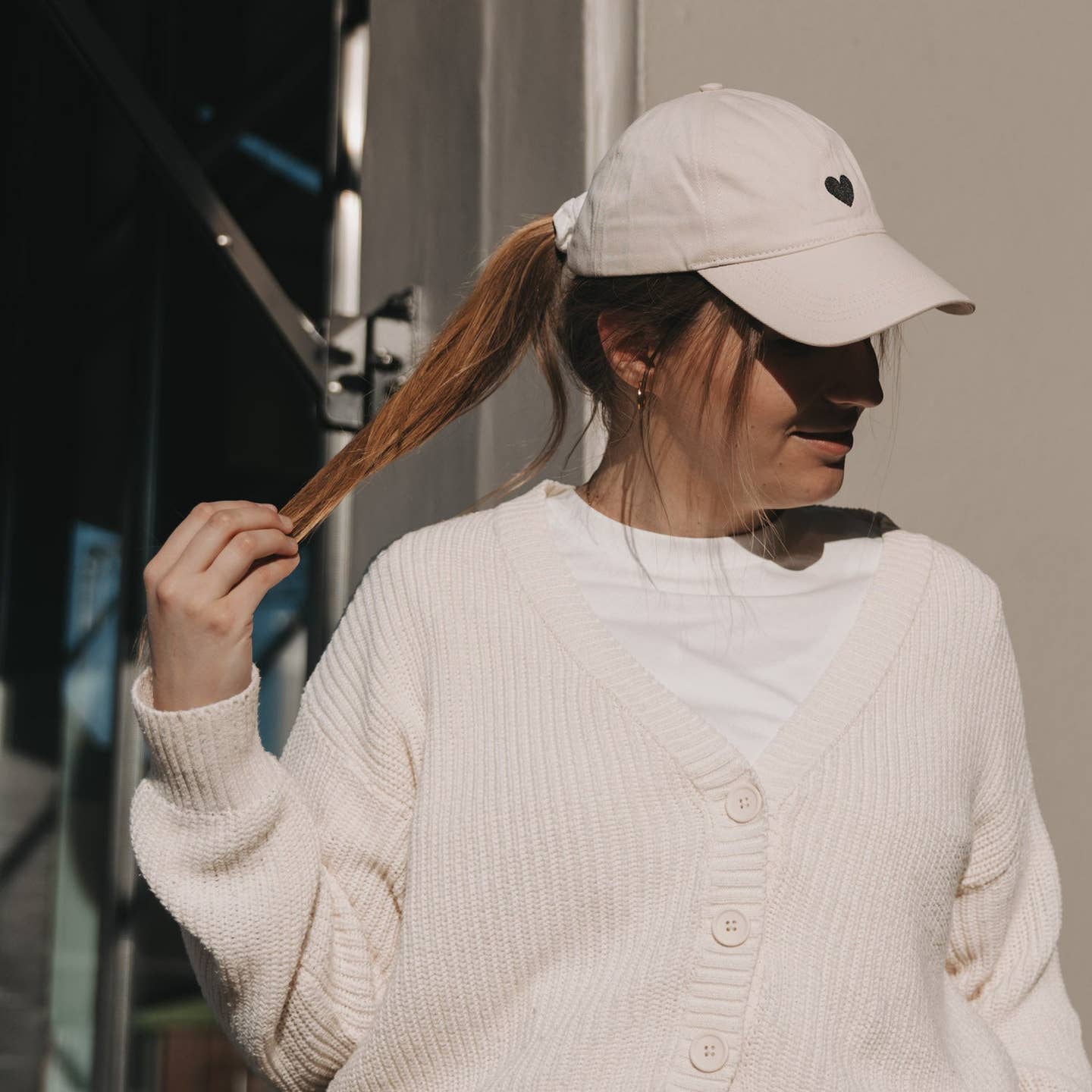 Cap Beige Herz