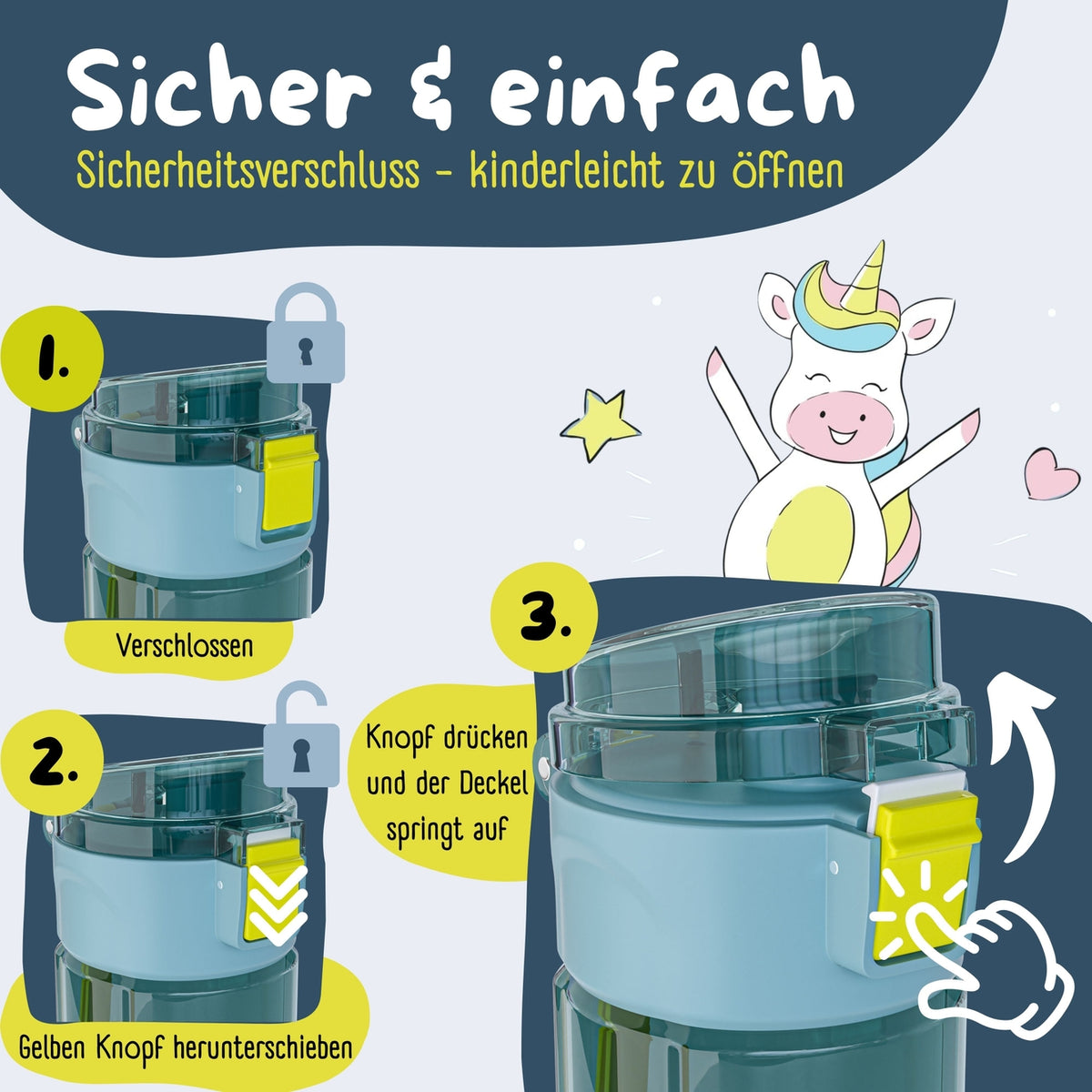 Trinkflasche Bär blau