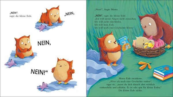 Die kleine Eule will noch nicht ins Bett