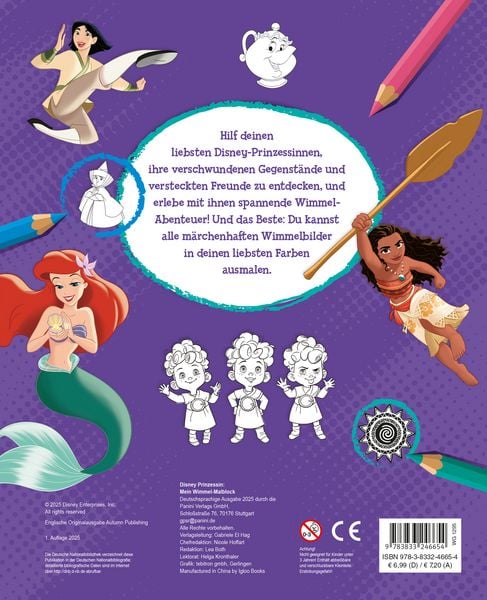 Disney Prinzessin: Mein Wimmel-Malblock