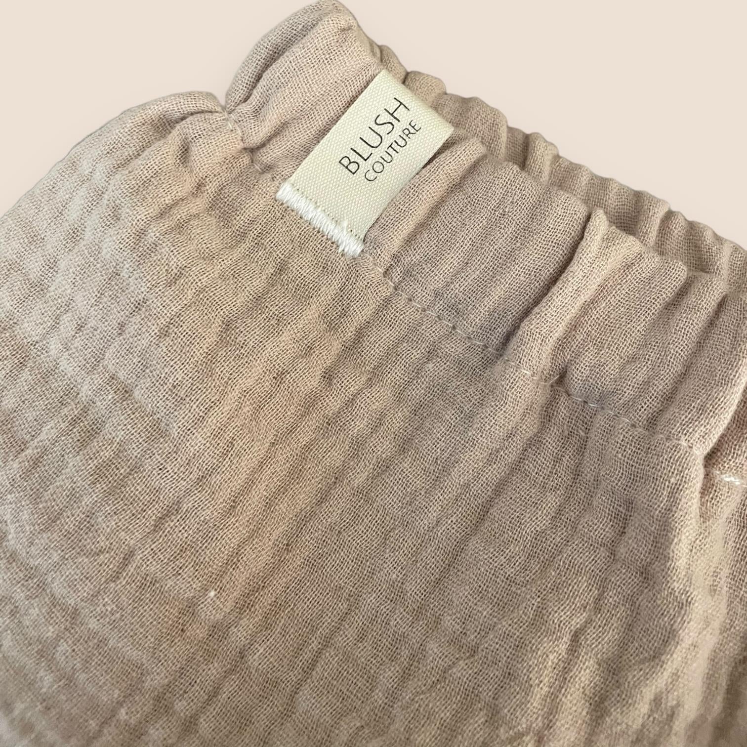 Musselin Shorts dunkelbeige