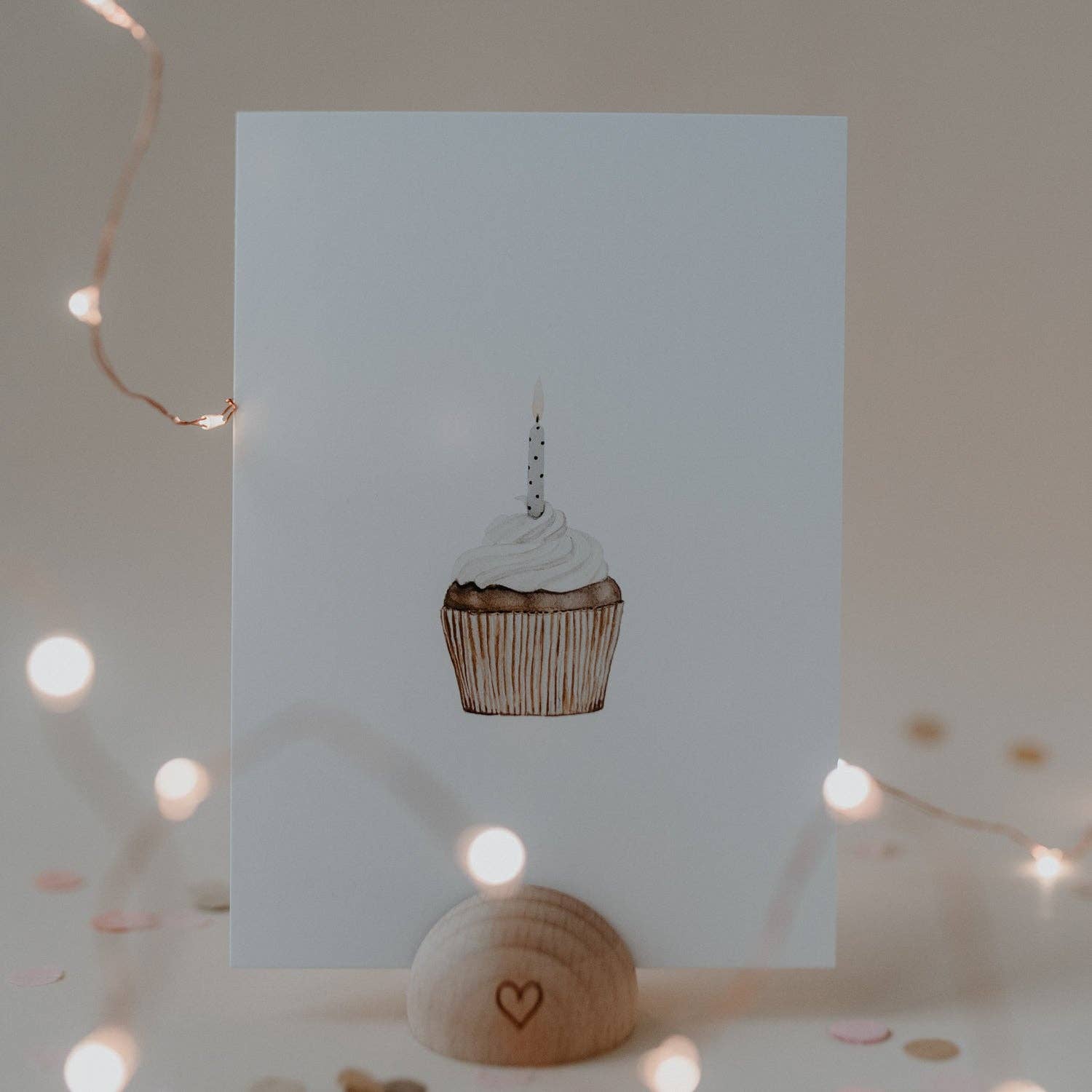Aquarellkarte Cupcake (VE = 10 Stück)