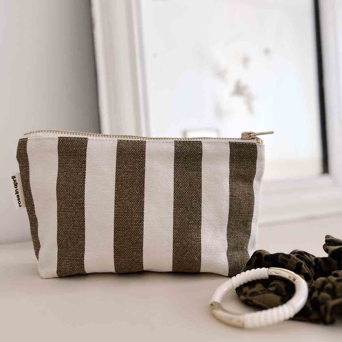 Sofia Tasche Olive/beige gestreift