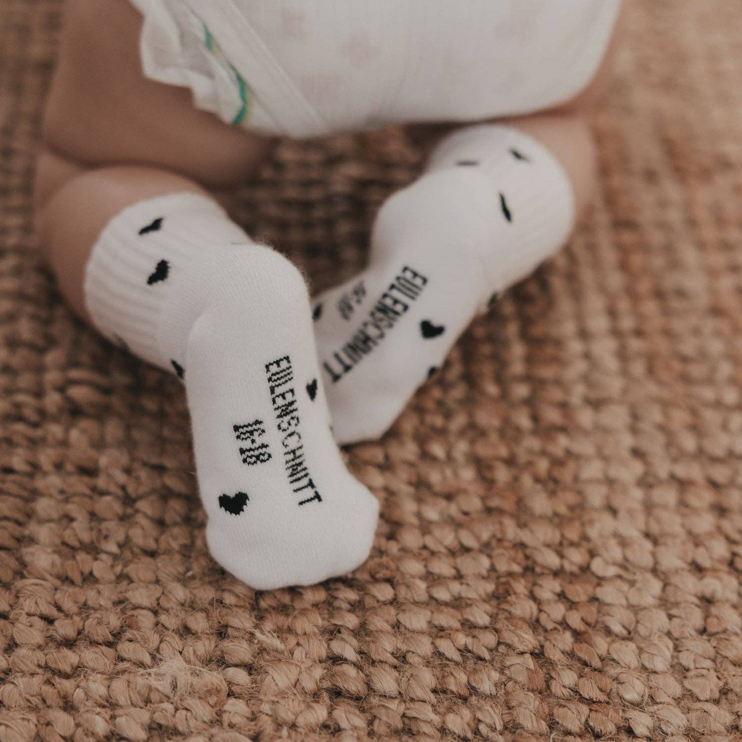 Babysocken Allover Herzen schwarz 16-18 (VE = 5 Stk.)