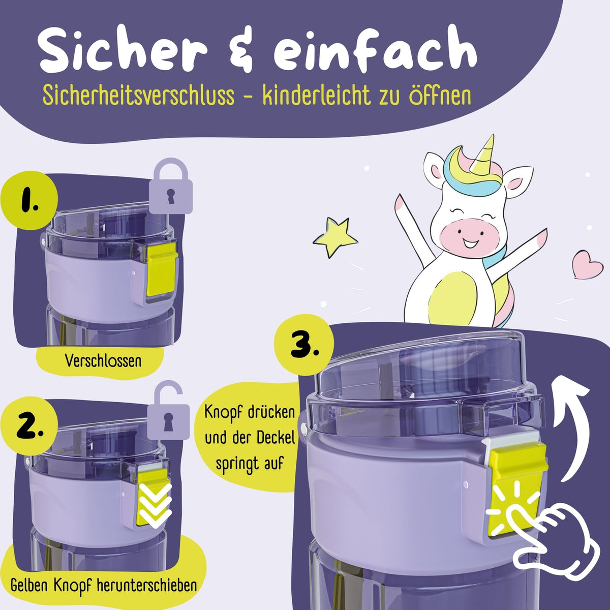 Trinkflasche Bär lila