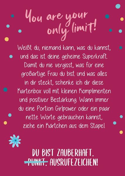 Für eine tolle Frau wie dich