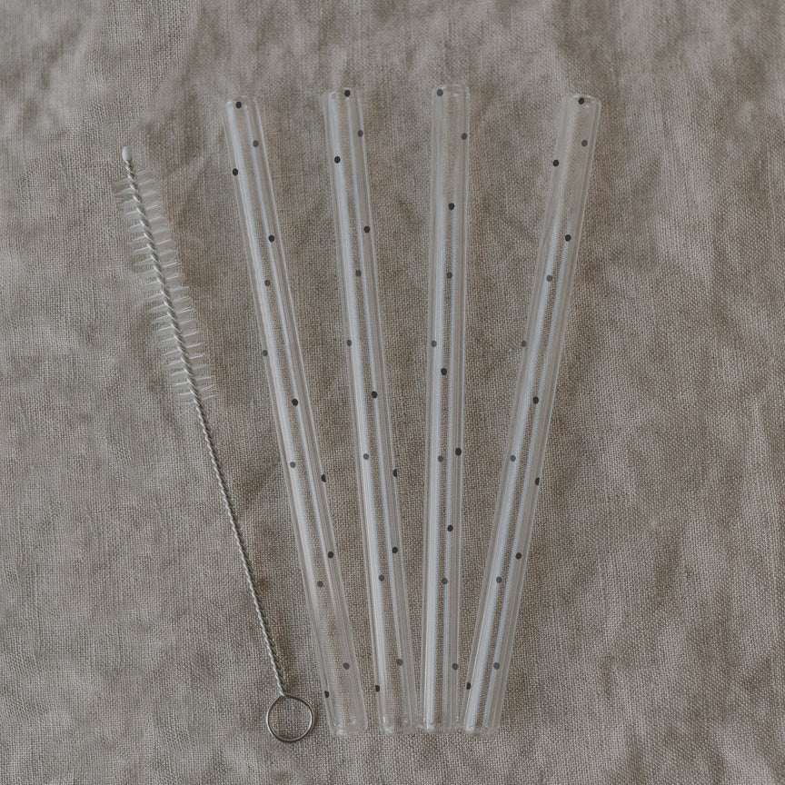 Strohhalme Punkte 4er Set 13cm