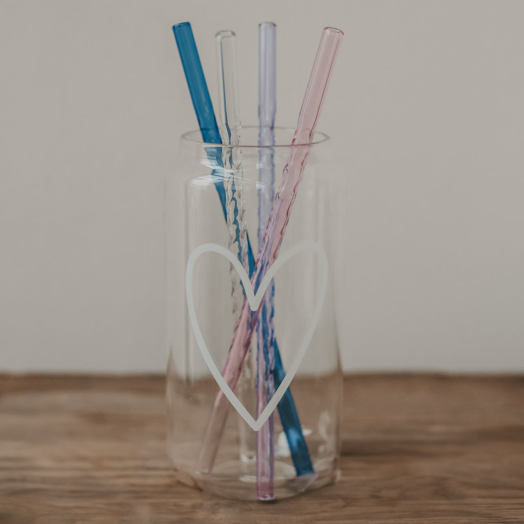 Strohhalme gedreht 20cm rosa 4er Set