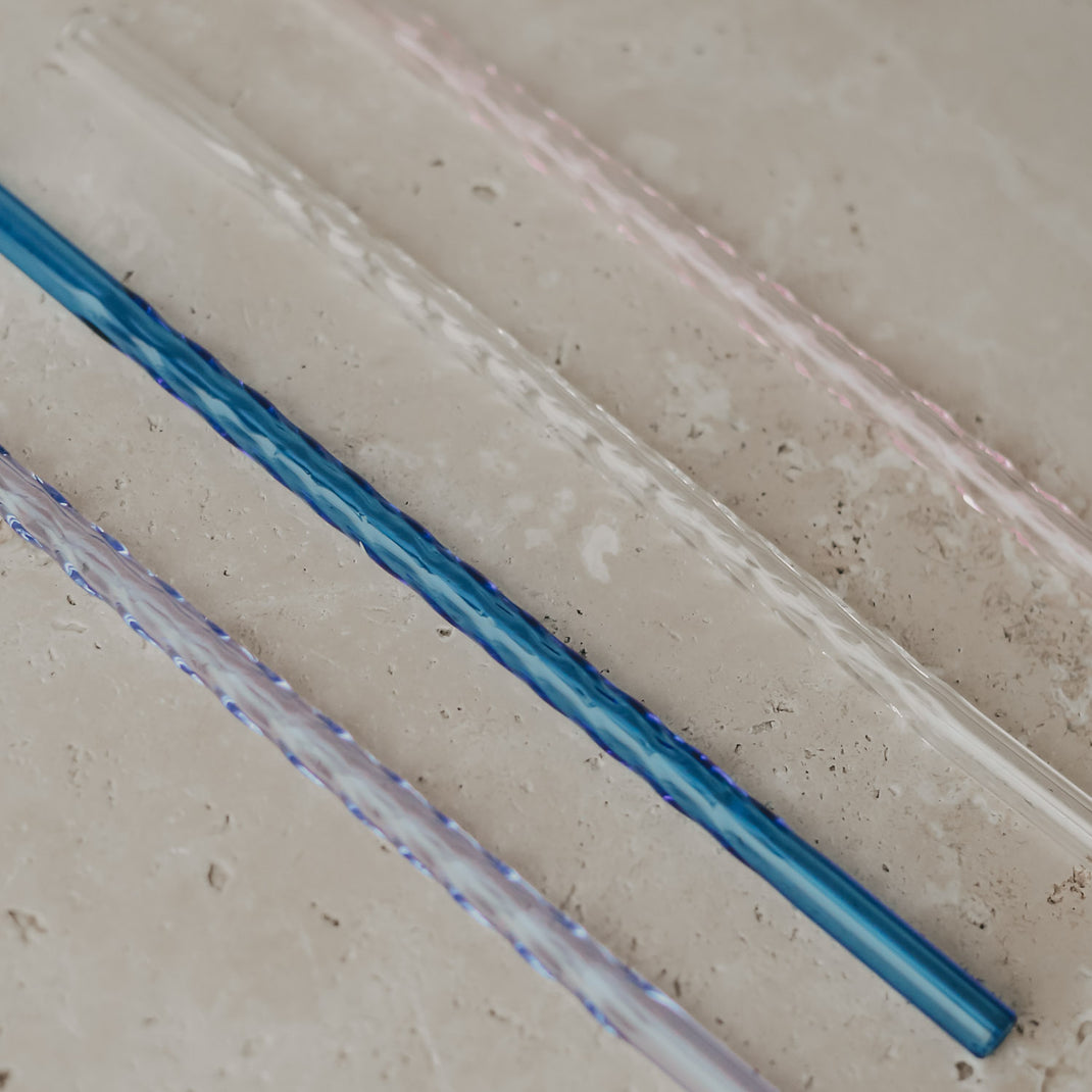 Strohhalme gedreht 20cm rosa 4er Set