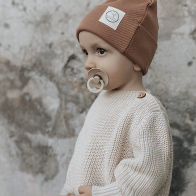 Organic Rib Beanie walnut