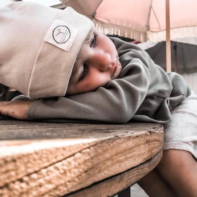 Organic Rib Beanie sand
