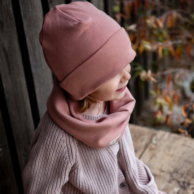 Organic Rib Beanie dusty rose