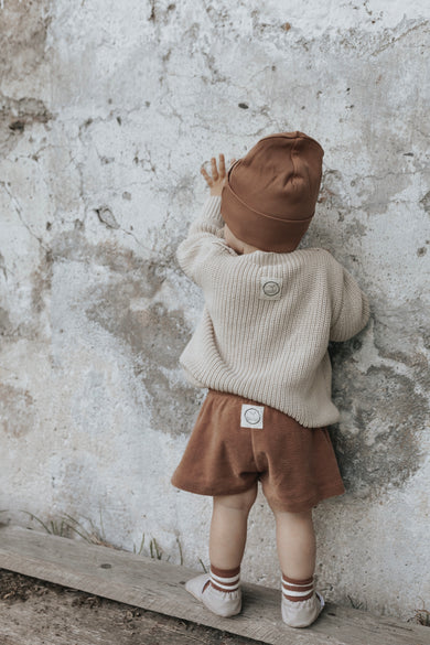 Organic Rib Beanie walnut
