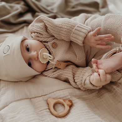 Organic Rib Beanie sand