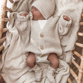 Organic Knit Cardigan Sand