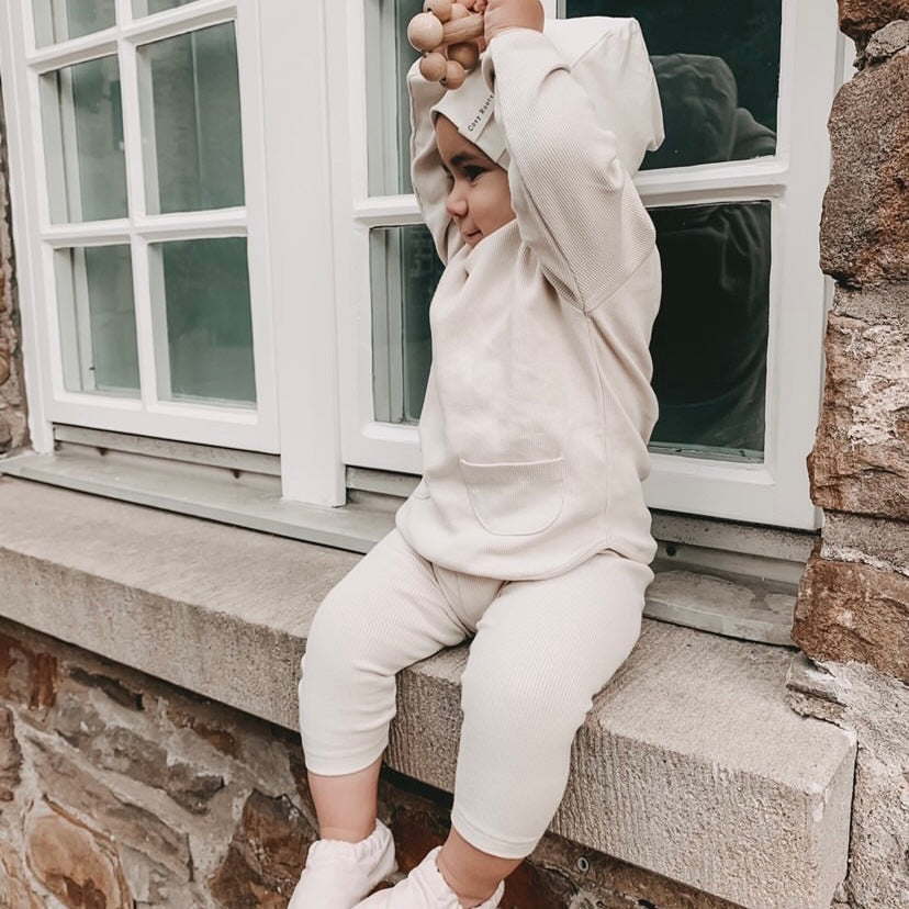 Organic Rib Sweatshirt Sand