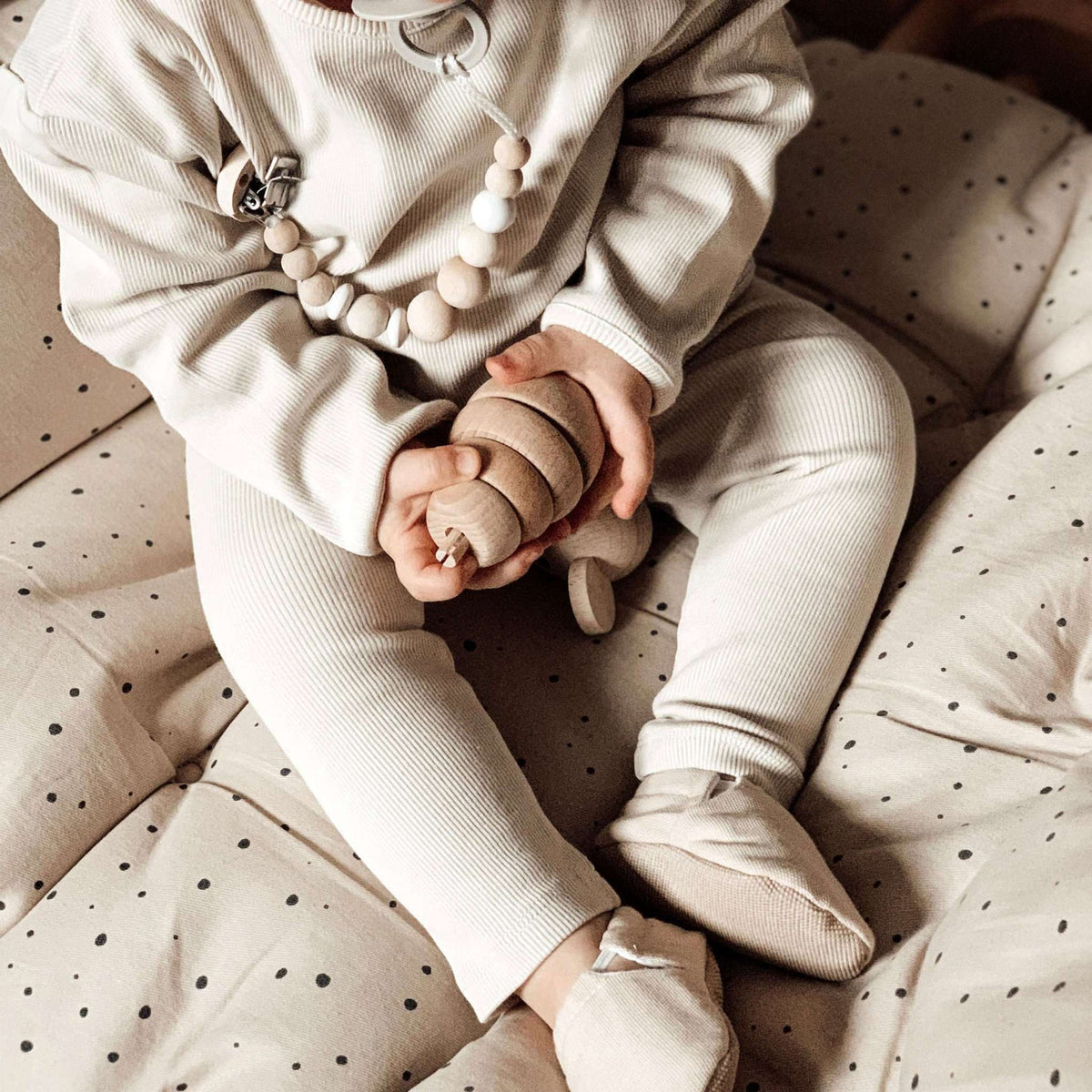 Organic Rib Leggings | Sand