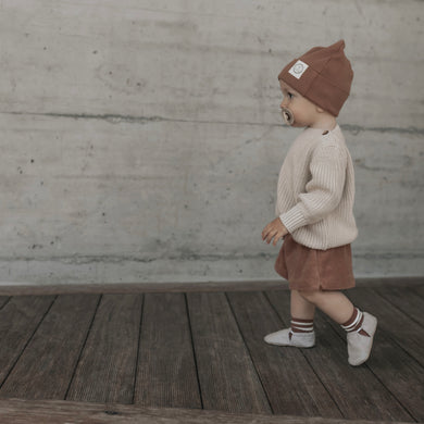 Organic Rib Beanie walnut