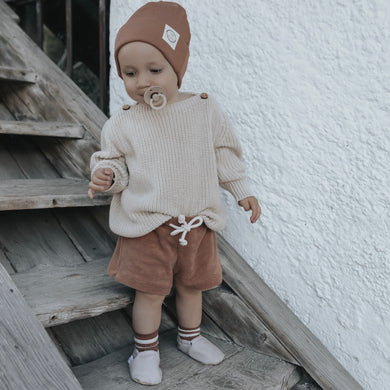 Organic Rib Beanie walnut