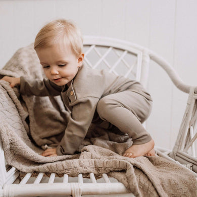 Organic Rib Leggings Caramel