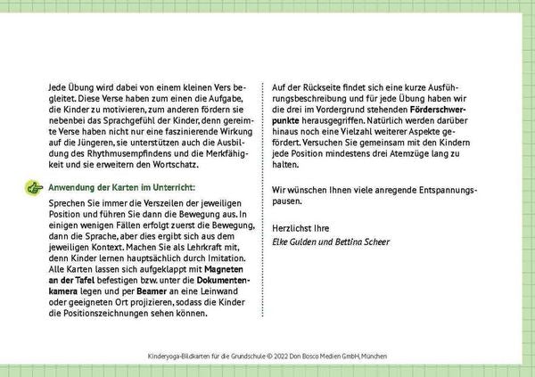 Kinderyoga-Bildkarten für die Grundschule