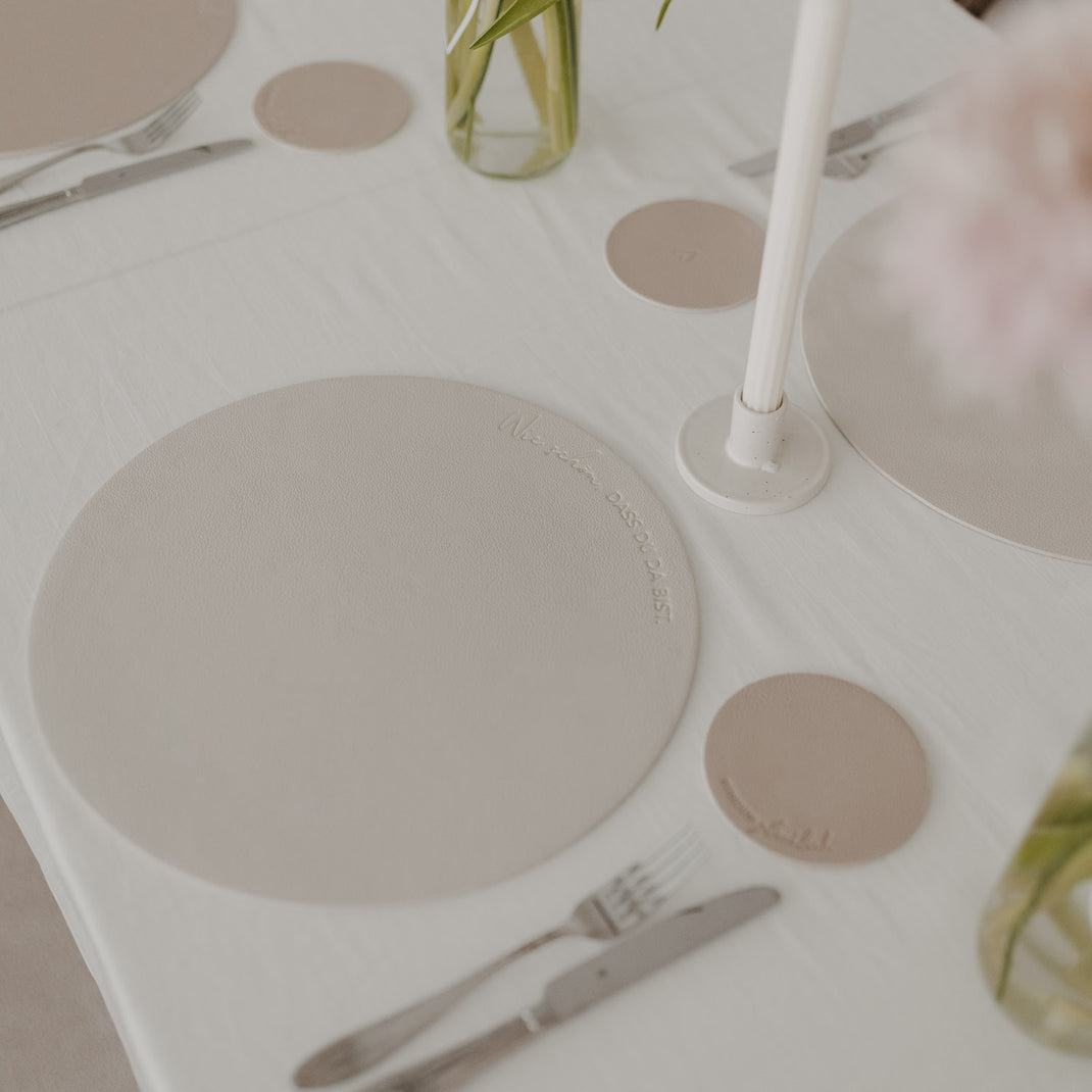 Wendbares Platzset Wie schön Creme