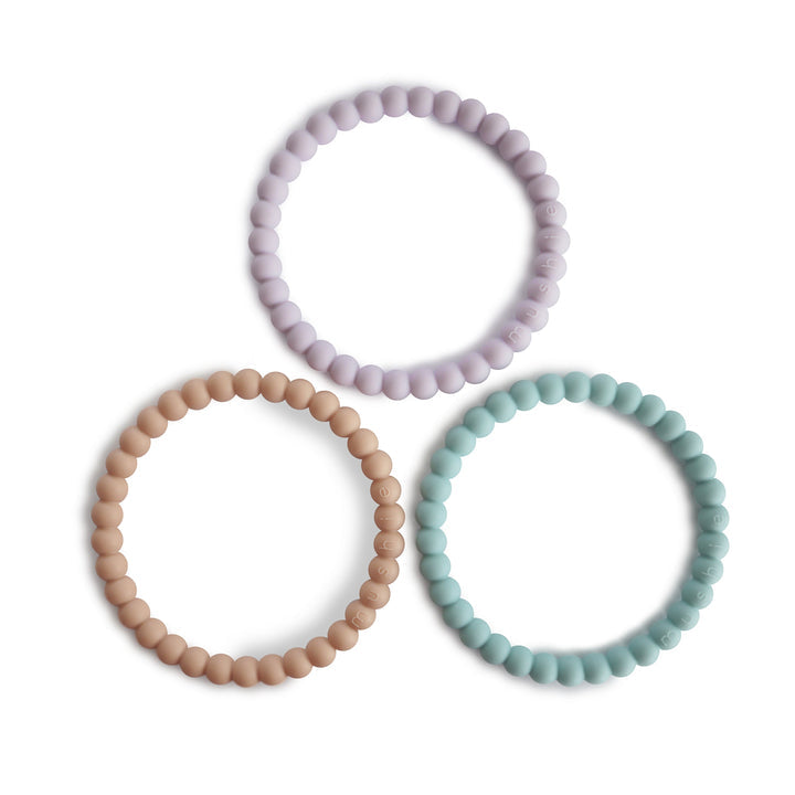 Pearl Teether Bracelets Lilac/Cyan/Soft Peach