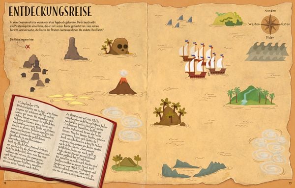 Piratenabenteuer-Rätseln, Malen, Mitmachen