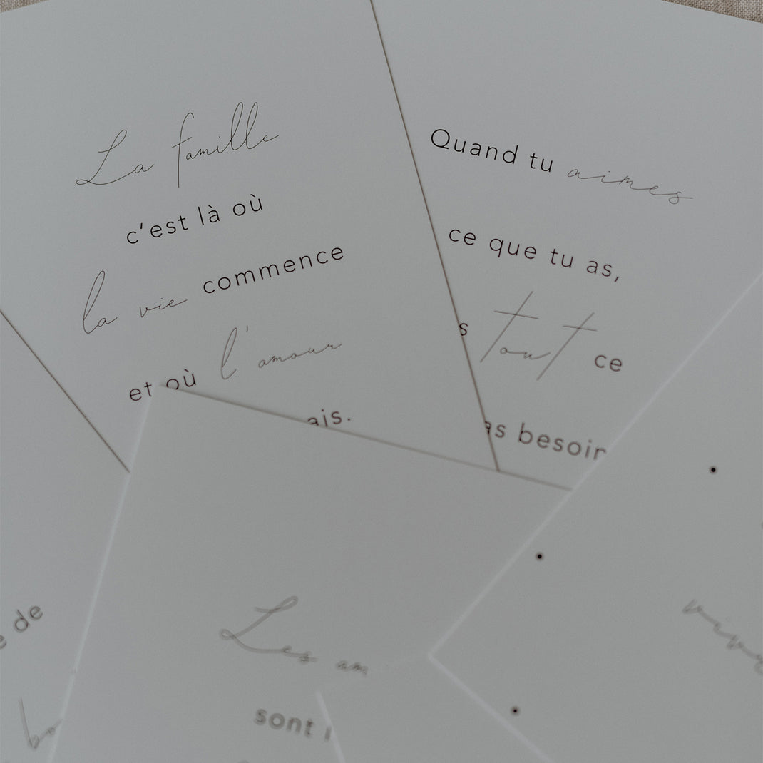 Spruchkarte La famille