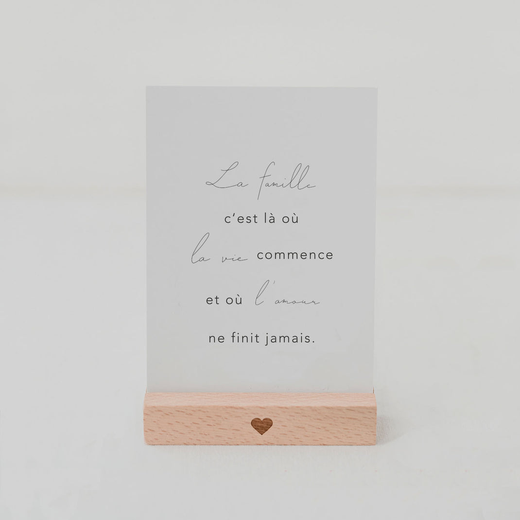 Spruchkarte La famille