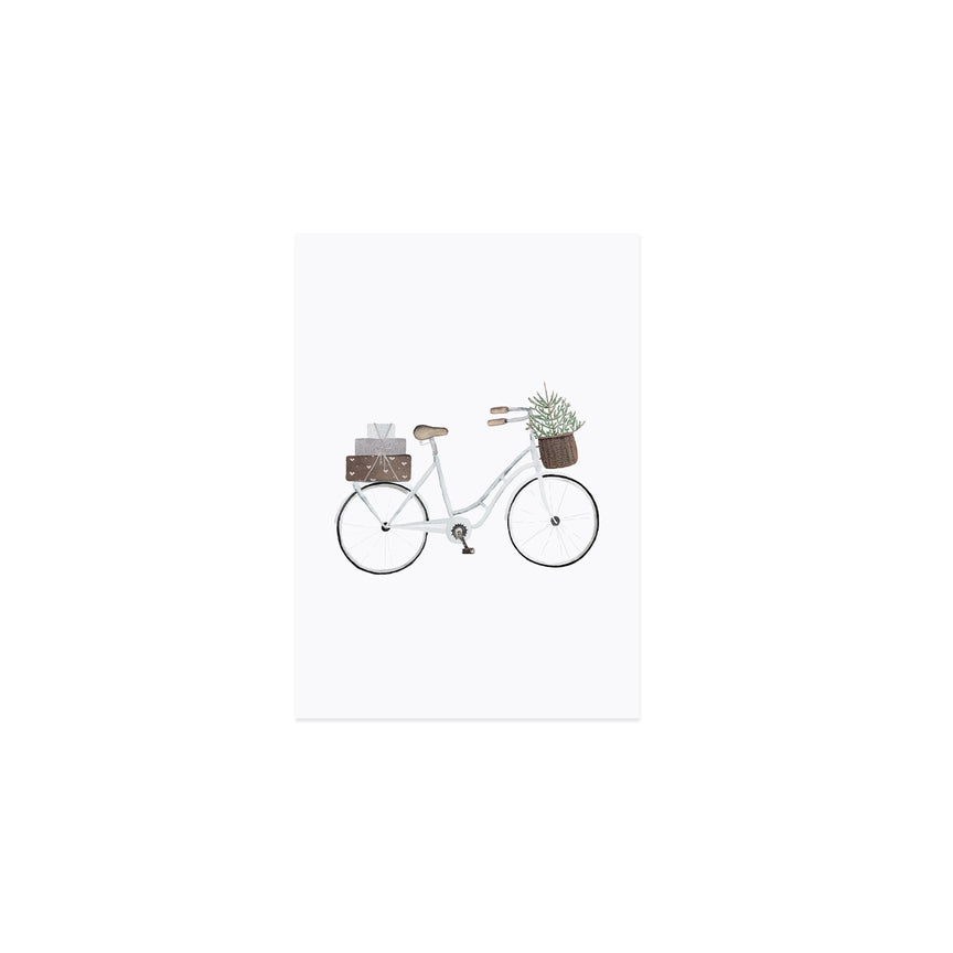 Aquarellkarte Christmas Bicycle