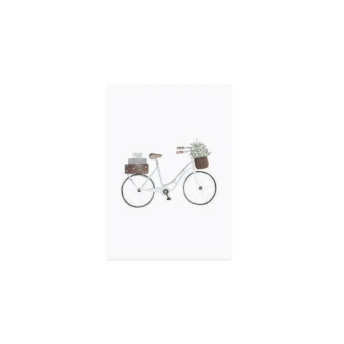 Aquarellkarte Christmas Bicycle
