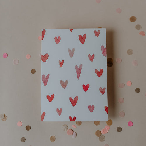 Aquarellkarte Hearts