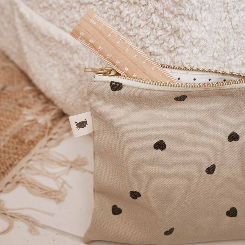 Kosmetiktasche Lili gross Herz sand