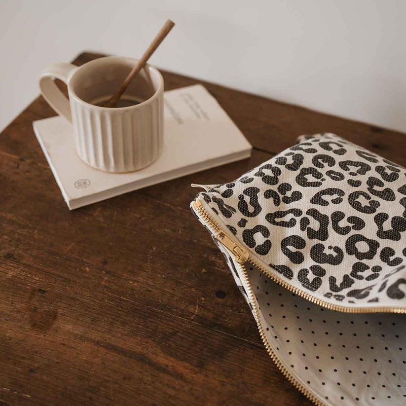 Kosmetiktasche Lili gross Leo greige