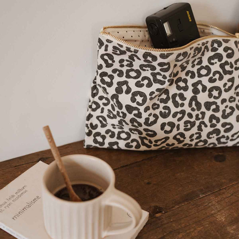 Kosmetiktasche Lili gross Leo greige