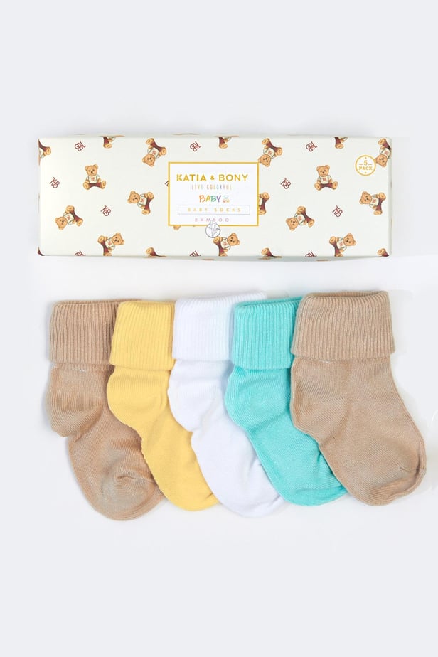 Baby White Boxed Socks Bamboo 5-Pack