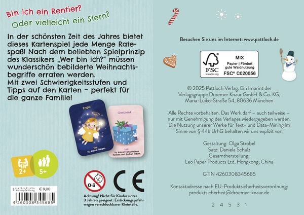 Rentier, Tanne, Weihnachtsmann- Wer bin ich?