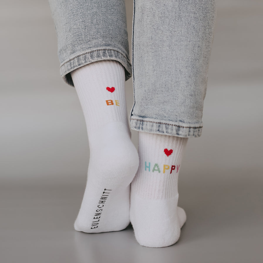 Socken Weiss be happy