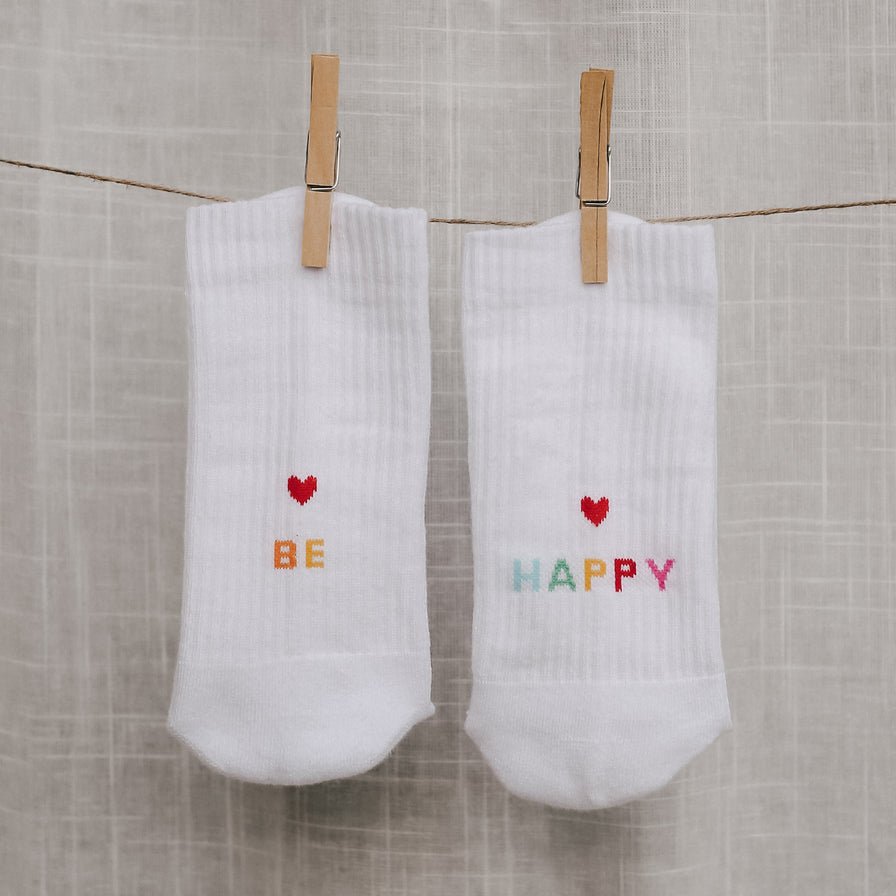 Socken Weiss be happy