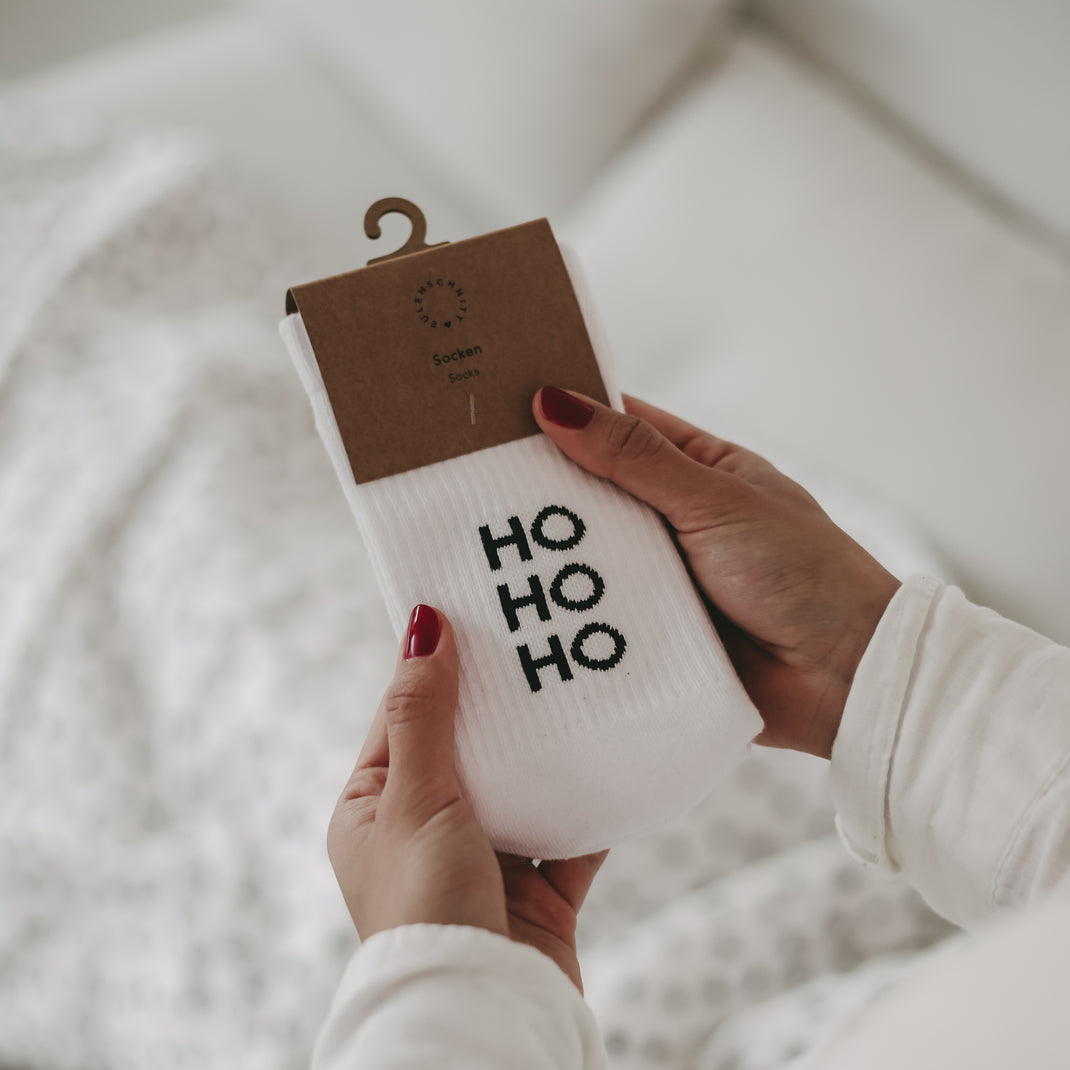 Socken Weiss HoHoHo