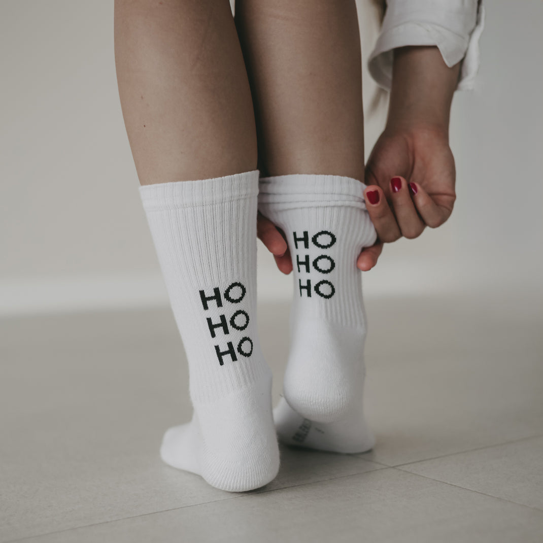 Socken Weiss HoHoHo