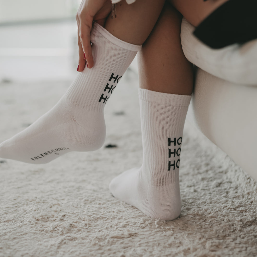 Socken Weiss HoHoHo