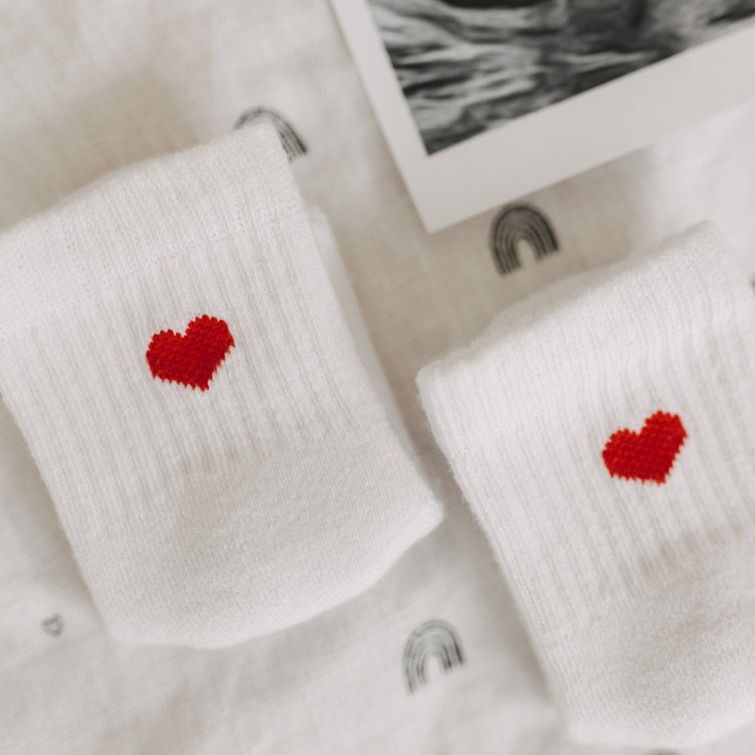 Babysocken Herz Rot